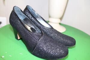 Taryn Rose DAVIDA black shimmer close toe heels size 38.5 (900